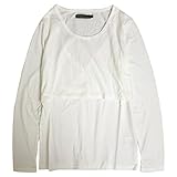 授乳服 長袖 Tシャツ 授乳口付き 無地 長袖Tシャツ 産後対応 マタニティウェア ホワイト-M7826 L