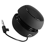 3.5mmミニポータブルスピーカー、MP3充電式音楽プレーヤーホーン、吊り下げ穴付き180mahユニバーサルポータブルスピーカー、MP3 / MP4 / MP5 / PC用低電力ミニスピーカー (黒)