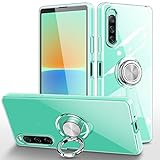 Sony Xperia 10 IV SO-52C SOG07 ケース リング クリア 透明 tpu シリコン 耐衝撃 薄型 スタンド機能 横置き 車載ホルダー ストラップホール付き エクスペリア 10 IV カバー
