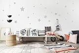 48pcs Stars wall sticker/Car Bike Star Nursery Children Wall Sticker /Decal (SILVER) by N/A [並行輸入品]