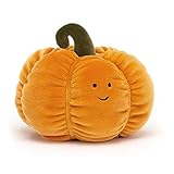 Jellycat Vivacious 野菜 パンプキン ぬいぐるみ 6インチ - フルーツぬいぐるみ - クラシックな子供用ギフト - ハロウィーンのぬいぐるみ