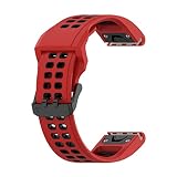 ガーミン用 Instinct 2S / Fenix 7S / Fenix 7S Solar/Fenix 7S Sapphire Solar/Fenix 6S / Fenix 6S PRO用 バンド 交換バンド 20mm SOOYEEH QuickFit ストラップ シリコン製 柔らかい スポーツ 交換用ベルト 耐衝撃 防汗（赤&ブラック）