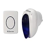 iEGrow 呼び出しチャイム ワイヤレスチャイム ドアベル 呼び鈴 玄関チャイムセット 呼出音楽36曲選択可 電池付き (受信機1個セット)
