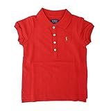 (ポロ ラルフローレン)POLO Ralph Lauren キッズ ガール 女の子 半袖 ポロシャツ ポニーマーク ワンポイント 刺繍 レッド 4/4T [並行輸入品]