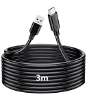 TOMSING USB Type C ケーブル USB A to USB C 3.2 3A/60W急速充電 10Gbps高速データ転送 高耐久 充電ケーブル for iPhone 16 / 15 /iPad Pro/MacBook/Galaxy/Xperia/その他 Android 等 USB-C機器対応 3m （ブラック（PQ108），3m）