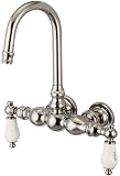 Water Creation F6-0014-05-CL Vintage Classic 3-3/8-Inch Center Wall Mount Tub Faucet with Gooseneck 