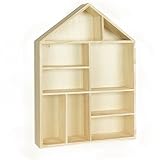 Napoli Wall Mount or Free Standing House Shape Wooden Shadow Cubby Box Storage Knick Knack Shelf , 9
