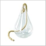 花瓶 フラワーベース ガラス キャニスター 容器 鉢 Hanging vase with the rope Clear Mサイズ
