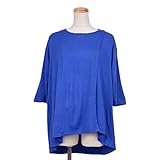 【マタニティ】【授乳口付き】【トップス】7分袖前開きチュニック (ロイヤルブルー)