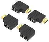 HDMIアダプタ 変換コネクト L字 L型 90度 270度 オス メス 中継 TV Stick PC対応 (左向き(90度)+右向き(270度), 各2個計4個)
