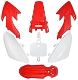 CRF50 プラスチックキット XR50 プラスチックフェンダーキット レッド ホワイト プラスチックフェアリングフェンダーキット - オートバイフェンダーフェアリングボディワークキット Honda CRF 50 XR 50 SDG SSR 107 110 125ピットダートバイクに対応