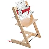 ストッケ トリップトラップ チェアセット チェア:ナチュラル ベビーセット:レッド クッション:アクアスター 【3個口】