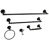Kingston Brass BAHK1612478ORB Naples 5-Piece Accessory Set with 18 & 24 Towel Bar, Towel Ring, Robe 