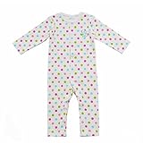 (ボリボンウーフ) boribonoeuf ドット柄 長袖 ロンパース カバーオール 70cm