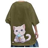 [Doerwye] 父の日プレゼント Tシャツ メンズ 半袖 tシャツ 大きいサイズ ファッション シャツ 猫柄