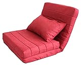 UNE BONNE(ウネボネ) ソファ ソファベッド ソファー 背もたれ肘掛け可動 ソファーベッド クッション1個付き 1人掛け リクライニングソファ　レッド