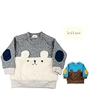 【子供服】 kids zoo (キッズズー) ボアくま切替ニットキルトトレーナー 70cm～95cm W54602