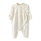 アイボレオ（Aibrou）ベビー服 カバーオール ガールズ ボーイズ サロペット ロンパース オーバーオール 新生児服 綿100 前開き (6-9ヶ月対応)