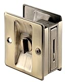 Prime-Line Products N 6774 Pocket Door Privacy Lock with Pull, Antique Brass [並行輸入品]