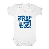 (フロソ) FLOSO 赤ちゃん・ベビー用 Free Hugs(無料ハグ)プリント 半袖ボディースーツ ロンパース スリープスーツ ベビー肌着 パジャマ (18-24ヶ月) (ホワイト)