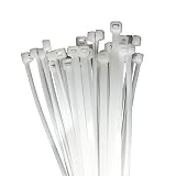 耐候性タイプ 頑丈なナイロン結束バンド 幅7.4mm ホワイト (50本入, 長さ450mm)