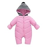 Tortor 1bacha(JP)　男女兼用　ダウンロンパース　ベビー　キッズ　女の子　ダウンコート　赤ちゃん　男の子　ベビー服　カバーオール　防寒服　秋冬　防風　保温　出産祝い　ピンク　80　90　