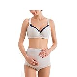 Spinas（スピナス） 産前産後兼用心地よさと美しいバストラインを追及した美胸授乳ブラジャー＆産後ショーツセット (ブラ40/90×ショーツXL, D)