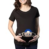 Linyuan ファッション Black Lovely Maternity Tシャツ T Shirt Peeking Baby Funny Pregnancy Gift Tee K232