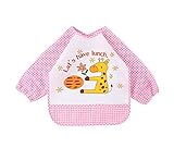 漫画リトルフォン防水ベビービブキッズペイント、スモックピンク、1?3年