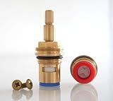 交換用真鍮セラミックディスク蛇口カートリッジバルブ四半期Turnペア1 / 2 " x 61 mm x 12 mmスプライン長20歯