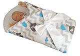 BlueberryShop Swaddle Blanket Wrap Duvet for Newborn Baby with Stiffened / Hard Back (Removable Spon