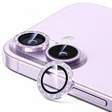 NIMASO カメラフィルム iPhone 17 用 カメラ保護 耐衝撃 ARコーティング 高透過率 黒縁取り キズ防止 露出オーバー防止 レンズカバー キラキラ (ラベンダー) いPhone 17 対応 1セット（2枚入り） DCM26A2093
