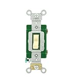 Leviton 3031-2I 30 Amp, 120/277 Volt, Toggle Single-Pole AC Quiet Switch, Extra Heavy Duty Grade, Se