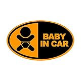 CafePress – Baby In Car車用安全ステッカー – オーバルバンパーステッカー、ユーロオーバル車デカール Large - 4.5x7.5 0441351859232AA