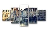 ゲントベルギー市営住宅建物河川水反射橋 - アートパネル 壁掛け絵画 インテリアアート キャンバス 現代 壁飾り 部屋飾り 壁ポスター 絵画 玄関 おしゃれ モダン 壁掛け 雑貨 プレゼント ギフト アートフレーム おしゃれ 5枚セット (30x40cmx2,30x60cmx2,30x80cmx1)