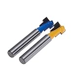 Demiawaking 2本セット　3/8'' & 1/2 ''　1/4シャンク スロッティングルータービット キーホールルータービット 木工カッターツール 高品質 ルータビット 電動工具パーツ