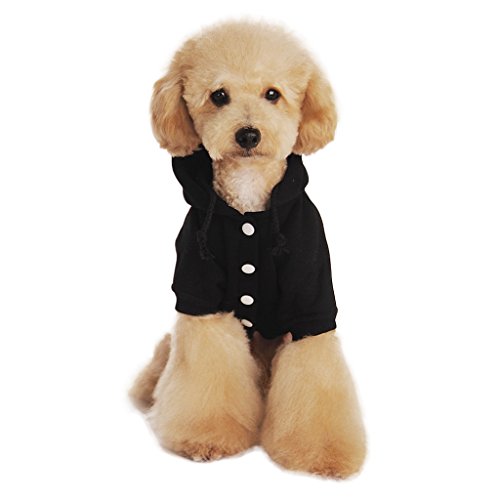 パーカー犬可愛い お洒落ドッグウェア 秋冬 防寒対策 小型犬/中型犬 ペットウェア ワンちゃん 服 dog ドッグ用品 カバーオール コスチュームドッグ ペットグッズ ロンパース犬 アクセサリー 洋服子犬 丸洗い可 綿 ふわふわ 柔らかい 黒 L