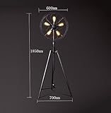 LOFTフロアランプ、アイアンアメリカンビレッジレトロ産業リビングルームベッドルームの装飾ファンフロアランプ黒