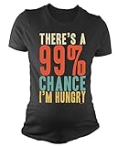 レディースマタニティTシャツTheres A 99.9 % Chance Im Hungry面白い妊娠ギフトby BritTot US サイズ: 3L カラー: ブラック