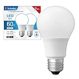 三菱ケミカルメディア Verbatim LED電球 2個セット E26 60W形相当 昼光色 (広配光/定格寿命40000時間/密閉器具対応) LDA7D-G/LCV3X2