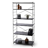 ラック ユニットシェルフ 連結・組合せ可能 7段階 可動棚 シェルフ ハイタイプ 幅85cm ブラック