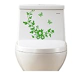 womailバスルームトイレシートカバー台座のバタフライのステッカーリビングルーム グリーン