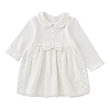 (チャックル) chuckle * ピュアホワイト * レース リボン 長袖 ワンピース ホワイト 95cm P2210-95-10