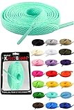 [KutsuGoods] クツグッズ スニーカーヘッズ専用 シューレース 靴紐 100cm 120cm 140cm 160cm 平紐 靴ひも shoelaces (140cm, ターコイズ)