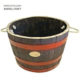 ウイスキー樽1/2プランター　無塗装・レッド[鉢][キリン]