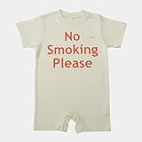たばこをすわないで ロンパース　ナチュラル （designed by Pitekan Kids Products）