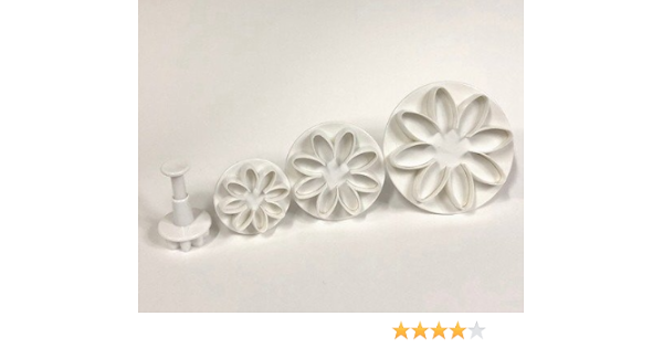 Amazon 抜き型 ブランジャーカッターフラワー マーガレット プラスチック製プッシュ式クッキーカッターセット Etブランジャー クッキー型 オンライン通販