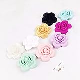Mamimami Home　歯固め シリコーン　10個/9色 3.8cm 花型 ローズ　授乳おしゃぶりチェーン おしゃれペンダント 噛がため　赤ちゃんの玩具　DIY 噛のビズ　ママ安心　安全 FDA認