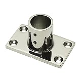 SUS316 ステンレス パイプ 固定ベース 25mm 90度 オーニング テント 立ち上げ ポール 金具 四角ベース 台座 90° 船 ボート 船舶用 マリングレードステンレス 目隠し シェード DIY