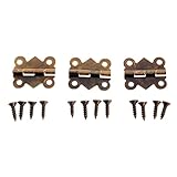 蝶番 飾り蝶番 12個入り　ブロンズ　DIY 扉 ドア 留め具 金属 レトロ調 （48ネジ付き） S